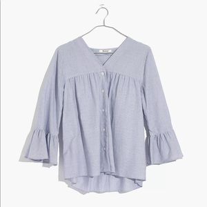 Madewell Veranda Bell-Sleeve Shirt in Stripe